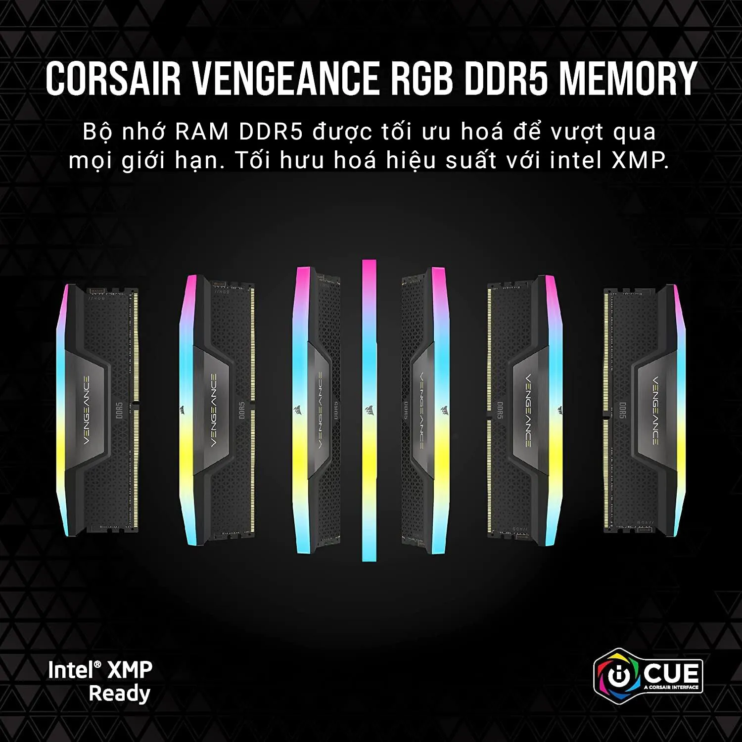 Ram Desktop Corsair Vengeance RGB White Heatspreader (CMH32GX5M2B5200C40W) 32GB (2x16GB) DDR5 5200MHz